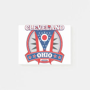 Cleveland Ohio Red White Blue Patriotic State Flag Post-it Notes