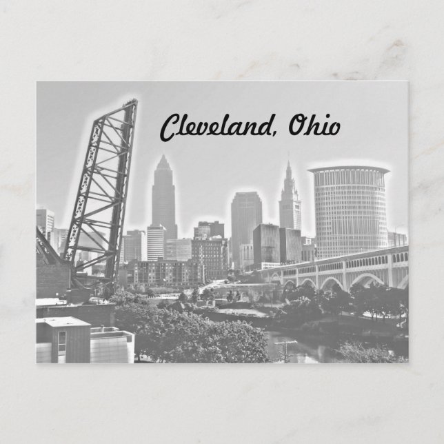 Cleveland, Ohio Riverview BW Postcard (Front)