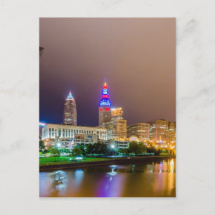 cleveland ohio sity skyline of downtown postcard
