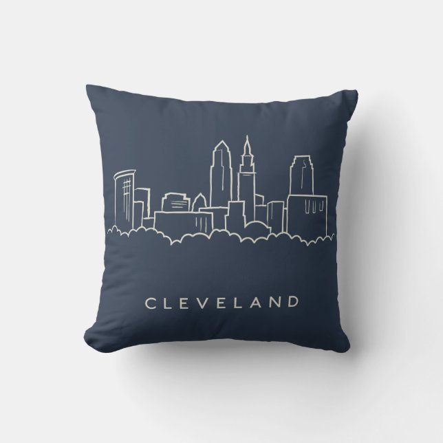 Cleveland Ohio Skyline Cushion (Front)