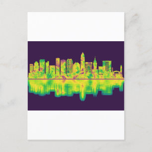 Cleveland Ohio Skyline Holiday Postcard