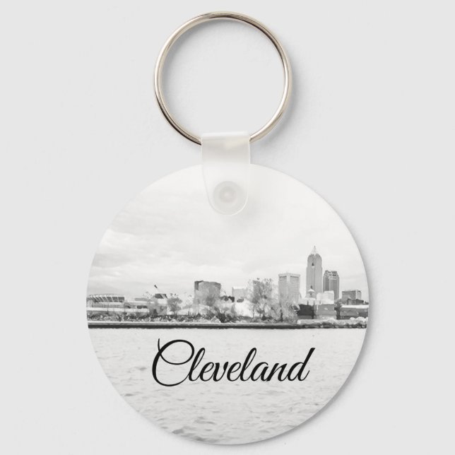 Cleveland Ohio Skyline Key Ring (Front)