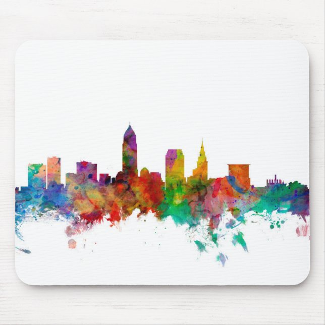 Cleveland Ohio Skyline Mouse Mat (Front)