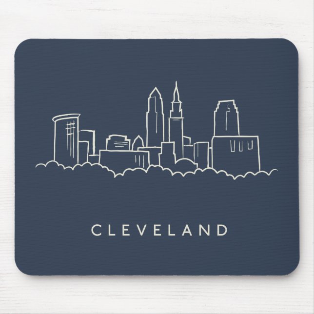 Cleveland Ohio Skyline Mouse Mat (Front)