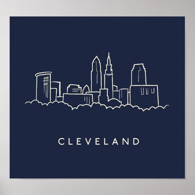 Cleveland Ohio Skyline Poster (Front)