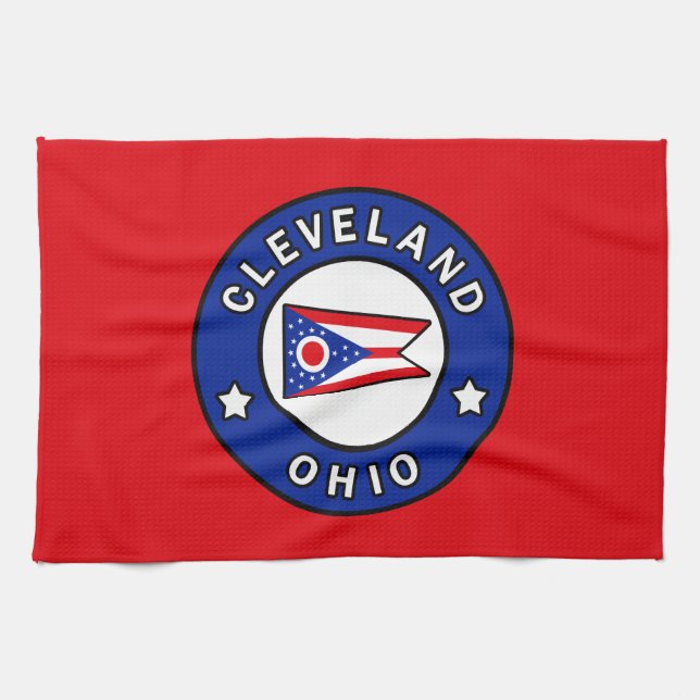 Cleveland Ohio Tea Towel (Horizontal)