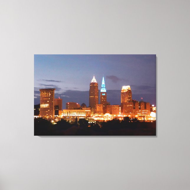 Cleveland, Ohio Terminal Tower Blue Canvas Print (Front)