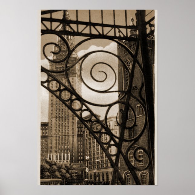 Cleveland Ohio Union Terminal Tower Poster (Front)