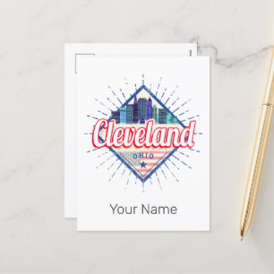 Cleveland Ohio United States Skyline Vintage USA Holiday Postcard