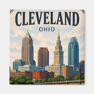 🌆 Cleveland Ohio Vacation Memory Downtown Visit  Magnet