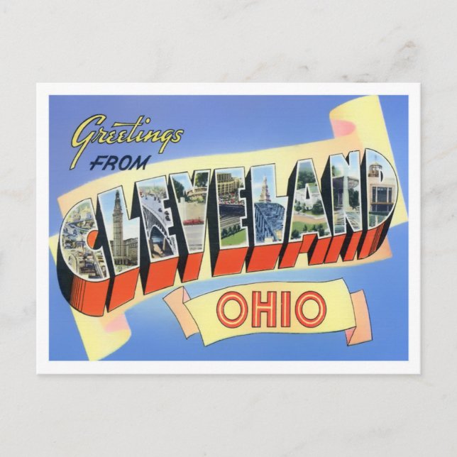Cleveland, Ohio Vintage Big Letters Postcard (Front)