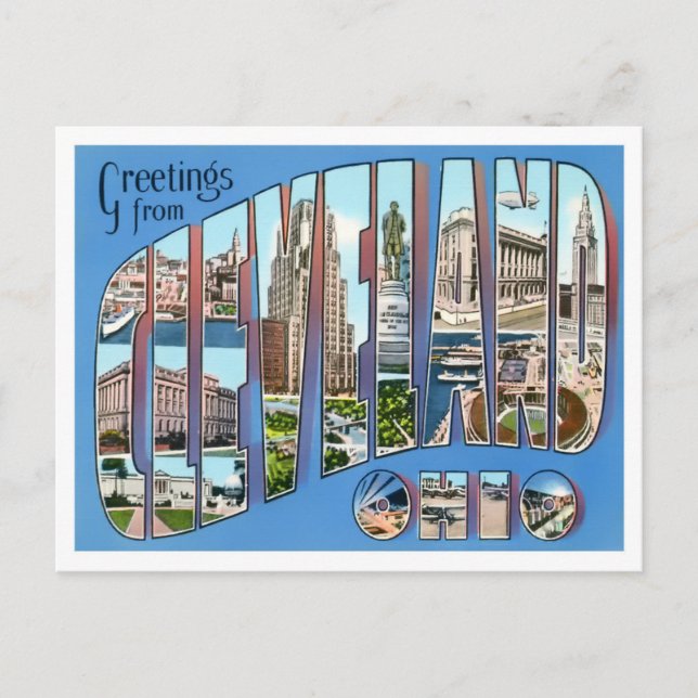 Cleveland, Ohio Vintage Big Letters Postcard (Front)