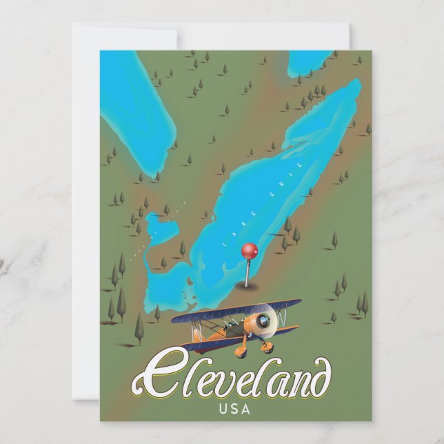 Cleveland,Ohio vintage Travel poster print art (Front)
