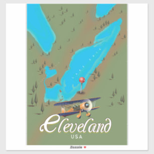 Cleveland,Ohio vintage Travel poster print art