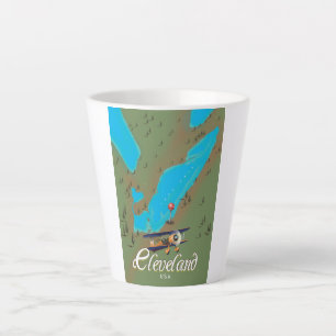 Cleveland,Ohio vintage Travel poster print art Latte Mug