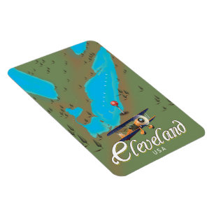 Cleveland,Ohio vintage Travel poster print art Magnet