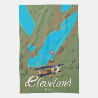 Cleveland,Ohio vintage Travel poster print art Tea Towel