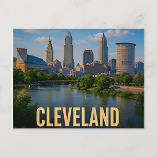Cleveland Ohio Waterfront Travel Gift Postcard