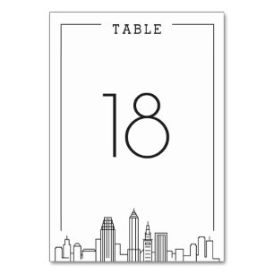 Cleveland, Ohio Wedding Table Number