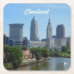Cleveland River View Square Paper Coaster