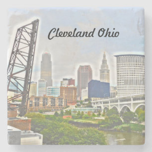 Cleveland River View Stone Coaster