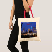 Cleveland Riverview Night Tote Bag
