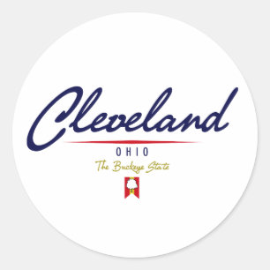 Cleveland Script Classic Round Sticker