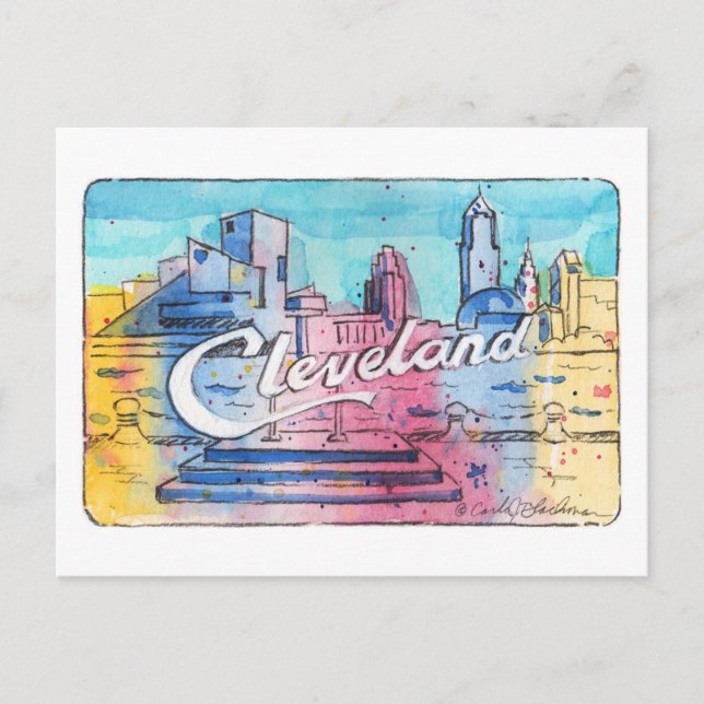 Cleveland Sign North Coast Harbor Postcard (Front)