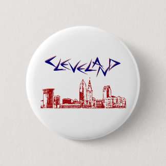 Cleveland Skyline 6 Cm Round Badge