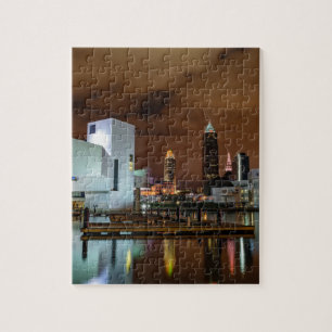 Cleveland Skyline at Night Jigsaw Puzzle
