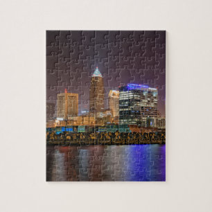 Cleveland Skyline at Night Jigsaw Puzzle