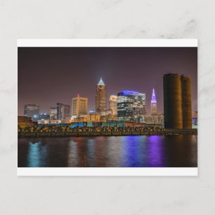 Cleveland Skyline at Night Postcard