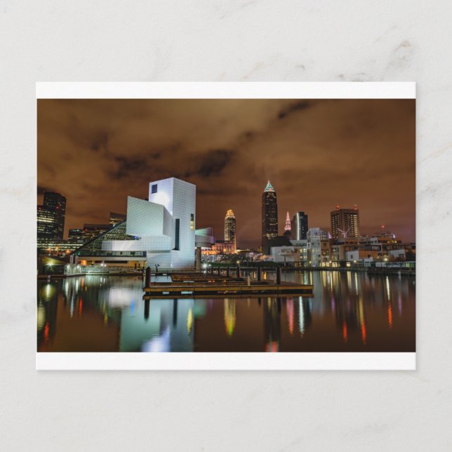 Cleveland Skyline at Night Postcard (Front)