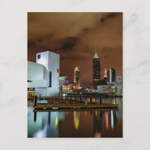 Cleveland Skyline at Night Postcard