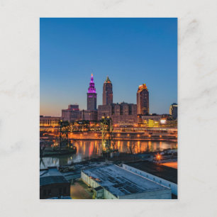 Cleveland Skyline at Sunset Postcard