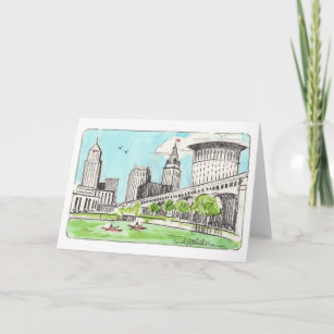 Cleveland Skyline Folded Notecard