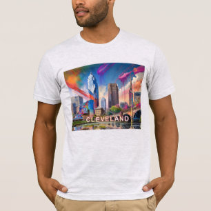 Cleveland Skyline Graffiti Art  T-Shirt