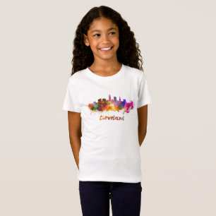 Cleveland skyline in watercolor T-Shirt