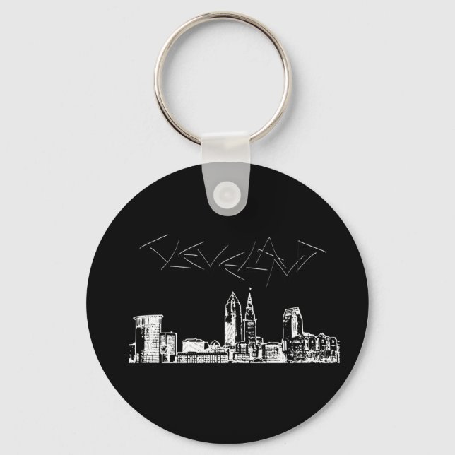 Cleveland Skyline Key Ring (Front)