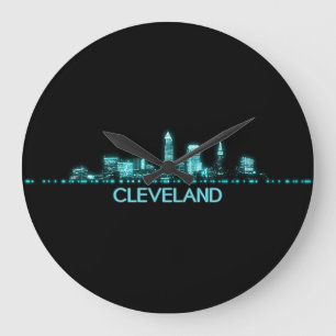 Cleveland Skyline Large Clock