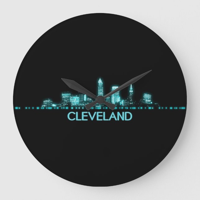Cleveland Skyline Large Clock (Front)