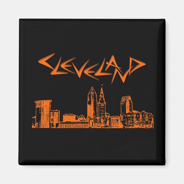 Cleveland Skyline Magnet (Front)