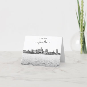 Cleveland Skyline Personalised Note Card