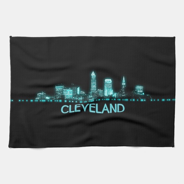 Cleveland Skyline Tea Towel (Horizontal)