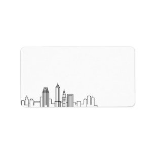 Cleveland Stylised Skyline   Blank Label