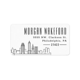 Cleveland Stylised Skyline Large  Label