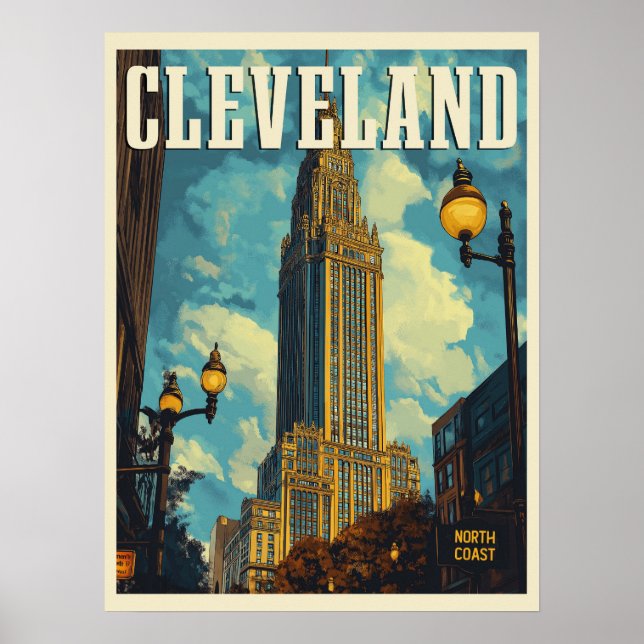 Cleveland Vintage Travel  Poster (Front)