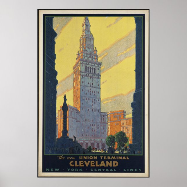 Cleveland Vintage Travel Poster Ad Retro Prints (Front)