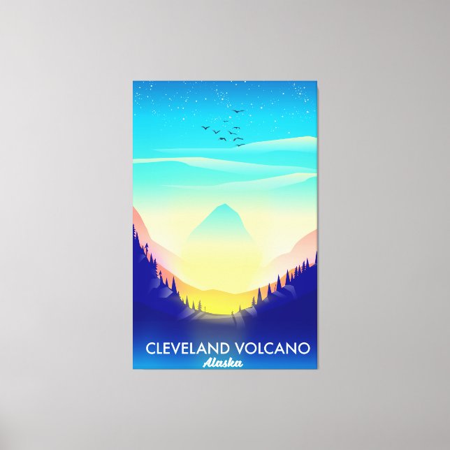 Cleveland Volcano Alaska travel poster Canvas Print (Front)