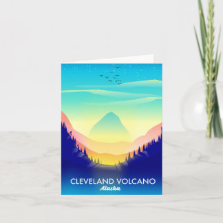 Cleveland Volcano Alaska travel poster Holiday Card